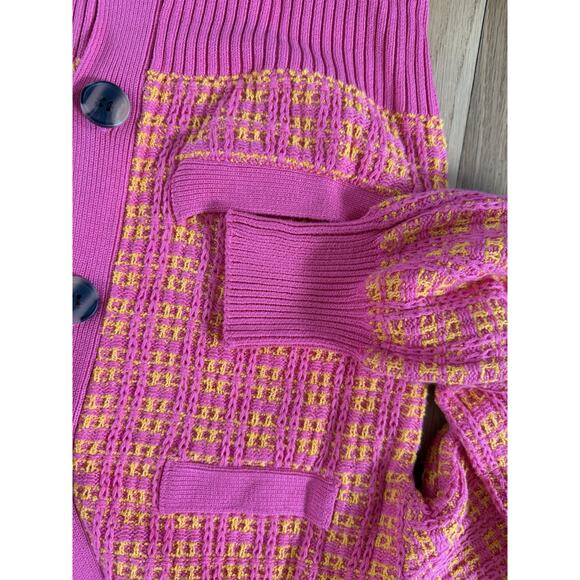 Plaid Pencil Skirt Sweater Set Knit Pink Legally Blond Preppy XS - Picture 6 of 13